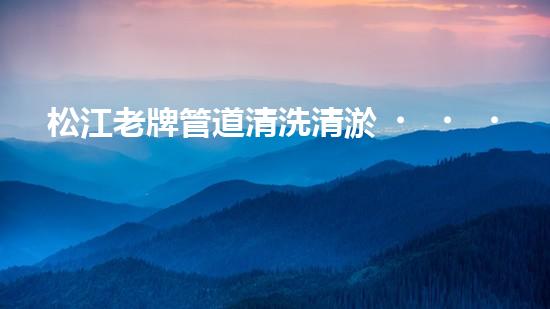 松江老牌管道清洗清淤，為何報(bào)價(jià)不一？
